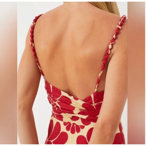 Farm Rio Palermo Red Sleeveless Linen Dress Size Small - Picture 4 of 9